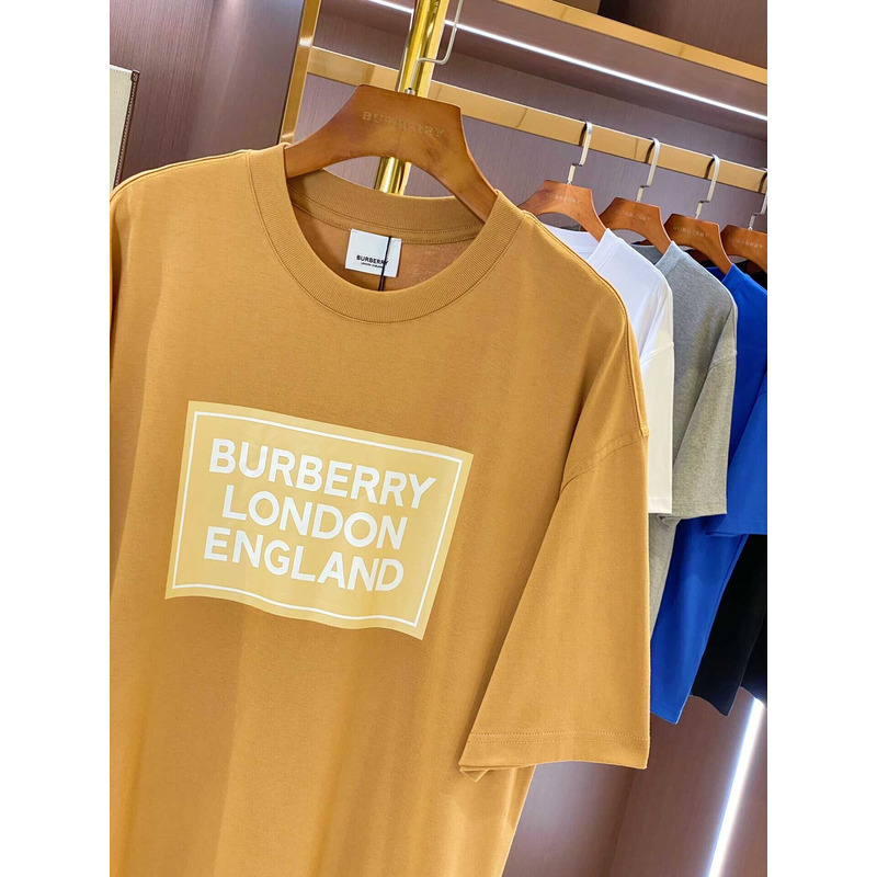 B**rry micro-label printed cotton t-shirt camei