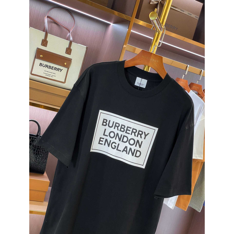 B**rry micro-label printed cotton t-shirt black