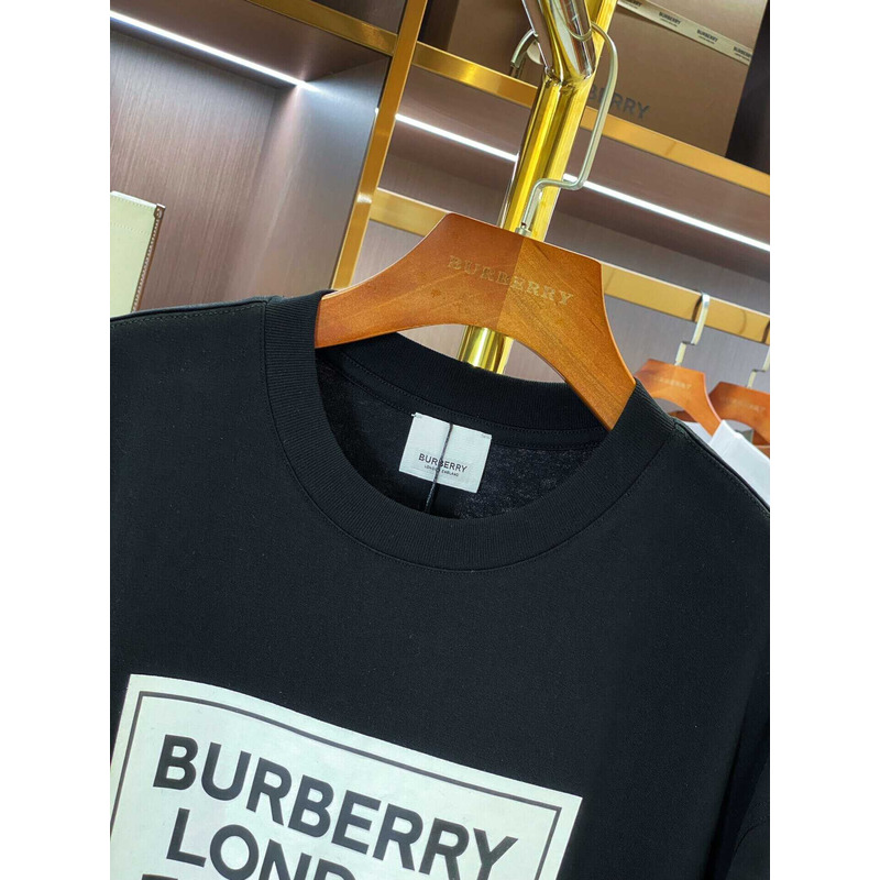 B**rry micro-label printed cotton t-shirt black