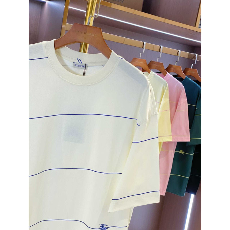 B**rry embroidered t-shirt with diagonal stripes white