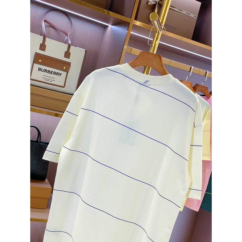 B**rry embroidered t-shirt with diagonal stripes white