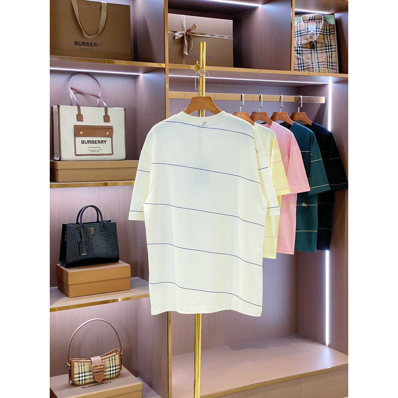 B**rry embroidered t-shirt with diagonal stripes white