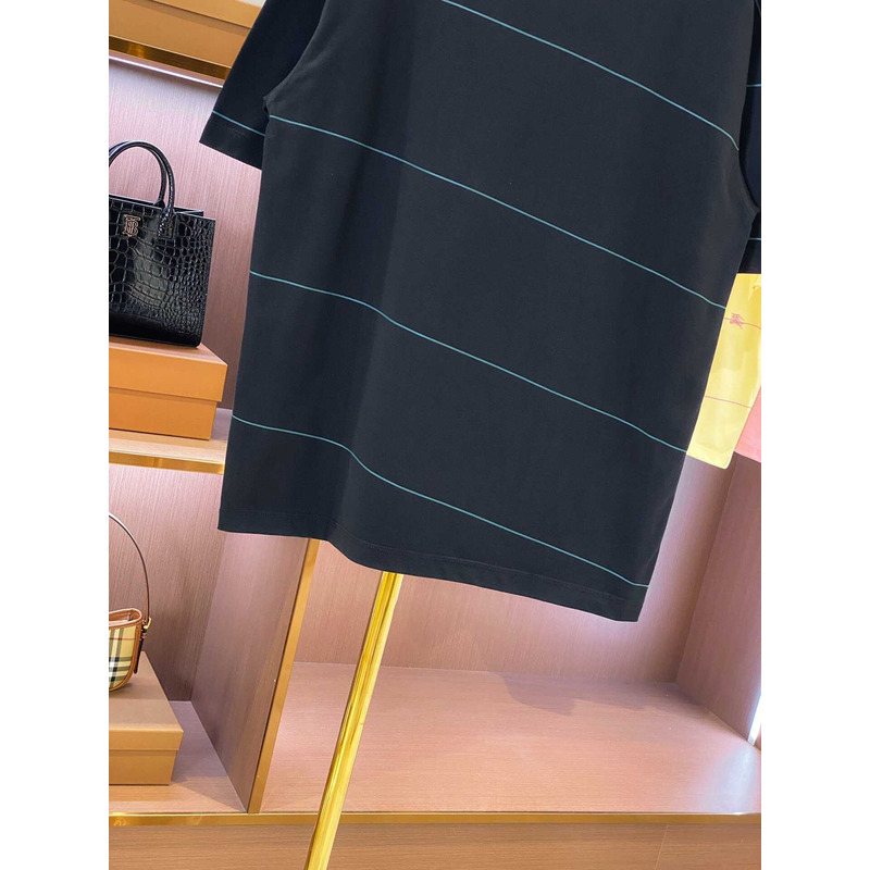 B**rry embroidered t-shirt with diagonal stripes black