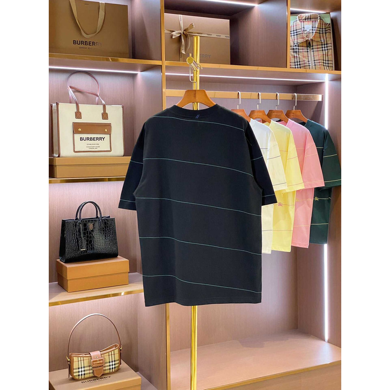 B**rry embroidered t-shirt with diagonal stripes black