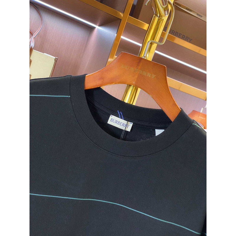 B**rry embroidered t-shirt with diagonal stripes black