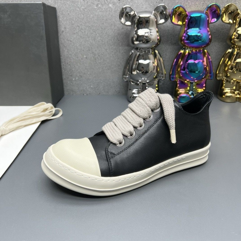 Rick Owens Fogachine Leather Sneakers Black