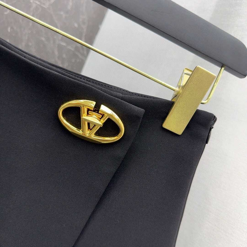 Valentino Crepe Couture Short Skirt Black