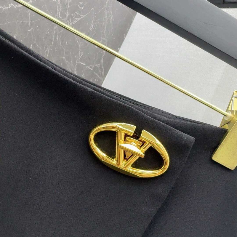 Valentino Crepe Couture Short Skirt Black