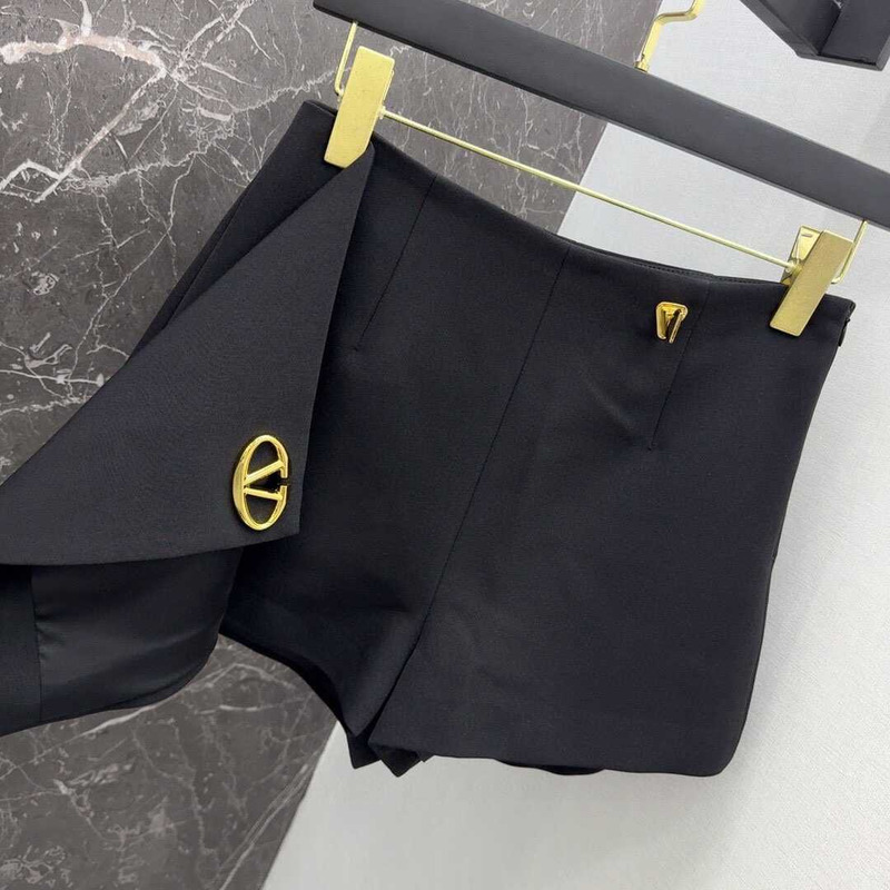 Valentino Crepe Couture Short Skirt Black