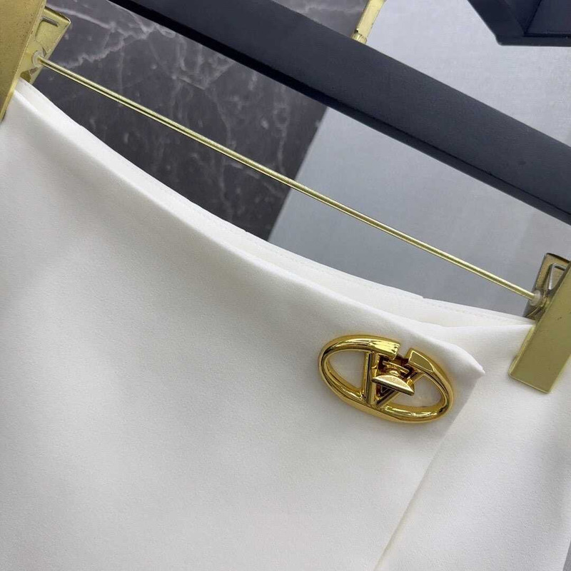 Valentino Crepe Couture Short Skirt White