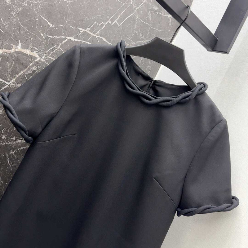 Valentino Crepe Couture Short Dress Black