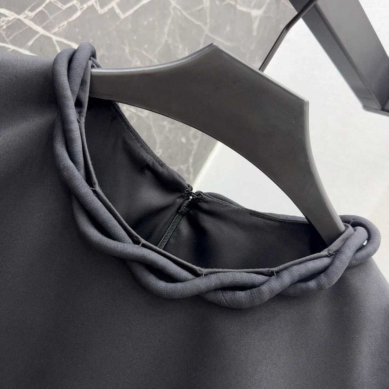 Valentino Crepe Couture Short Dress Black