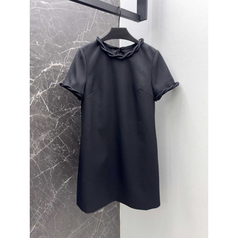Valentino Crepe Couture Short Dress Black