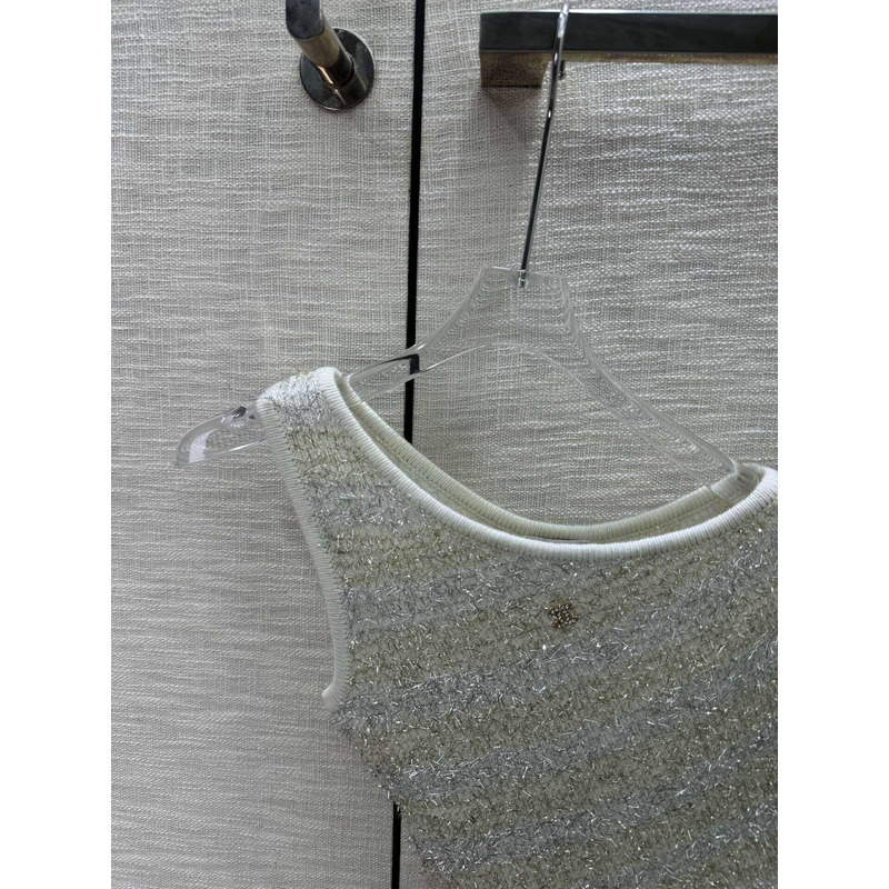 Ch*el logo knitted top grey