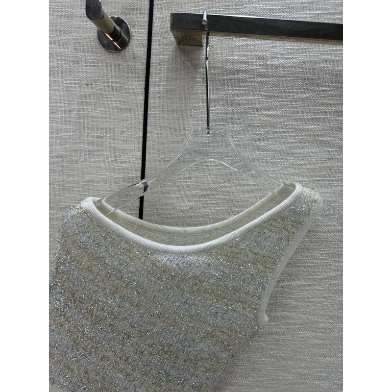 Ch*el logo knitted top grey