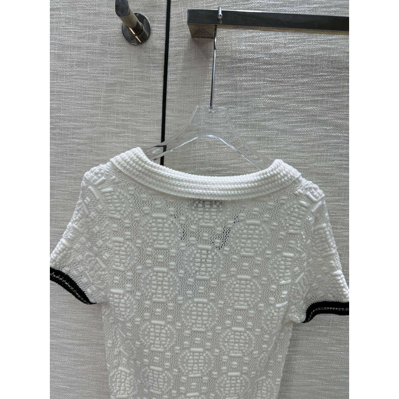 Thom Browne Woven Mesh Cotton Shirt White