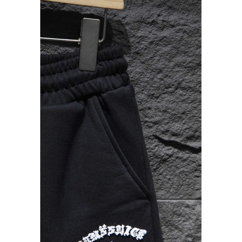 Chrome Heart  Embroidered Cotton Shorts Black