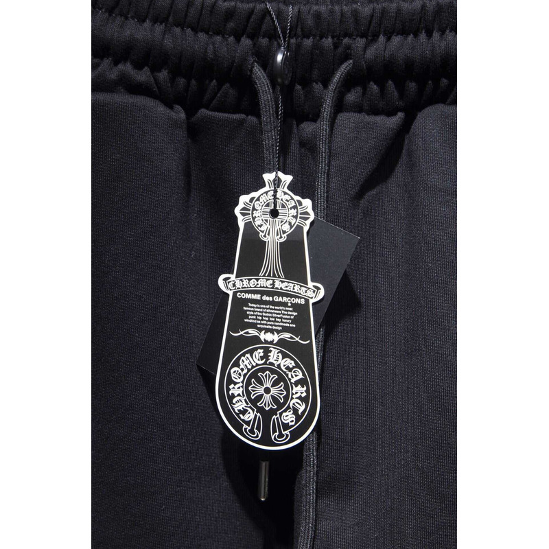 Chrome Heart Embroidered Cotton Shorts Black