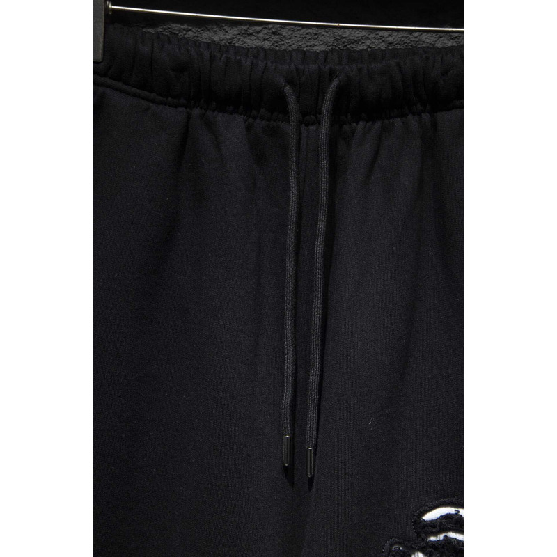 Chrome Heart  Embroidered Cotton Shorts Black