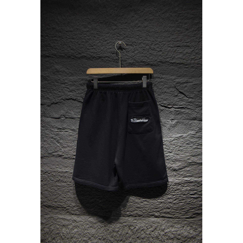Chrome Heart  Embroidered Cotton Shorts Black