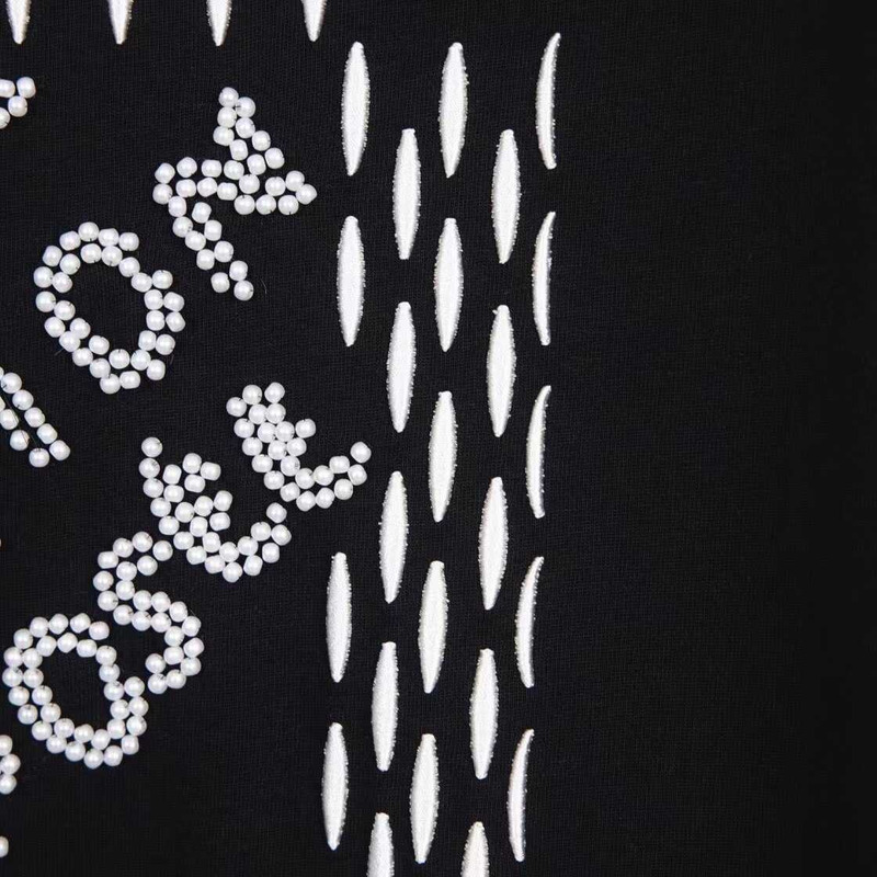 l**is V*t*n embroidered signature cotton t-shirt noir