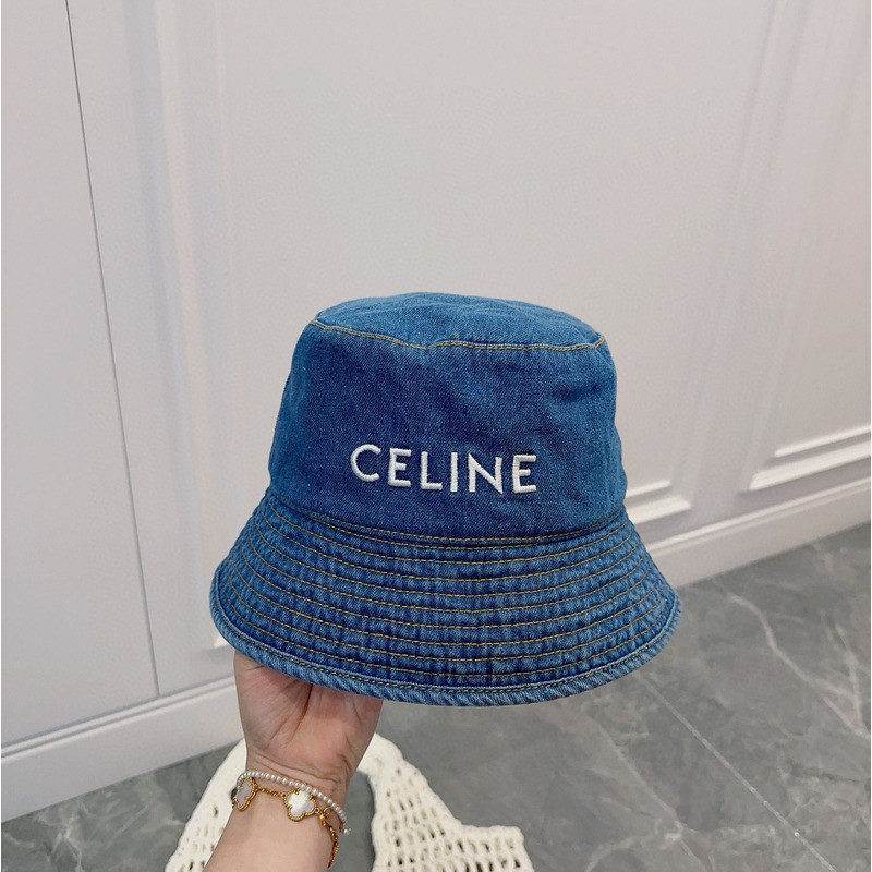 Ce**e denim buckle hat blue