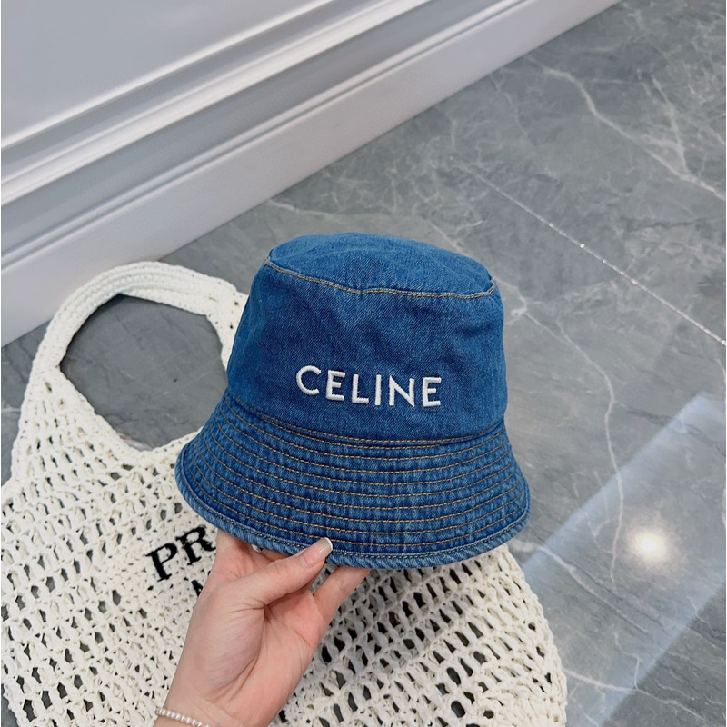 Ce**e denim buckle hat blue