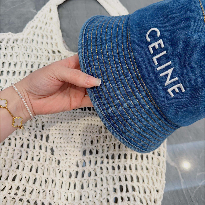 Ce**e denim buckle hat blue