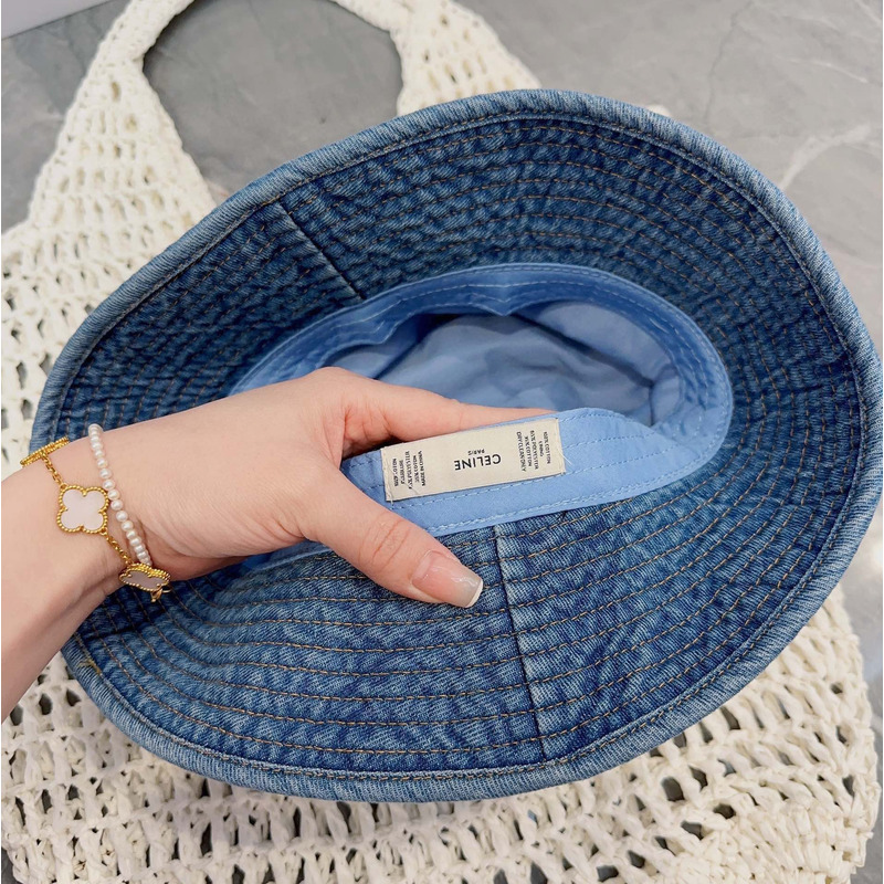 Ce**e denim buckle hat blue