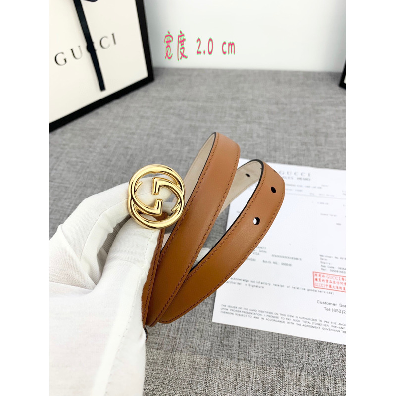 G*u*i leather belt gold brown