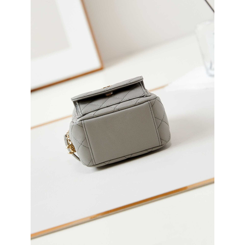 Ch*el caviar quilted cc mini classic backpack gray