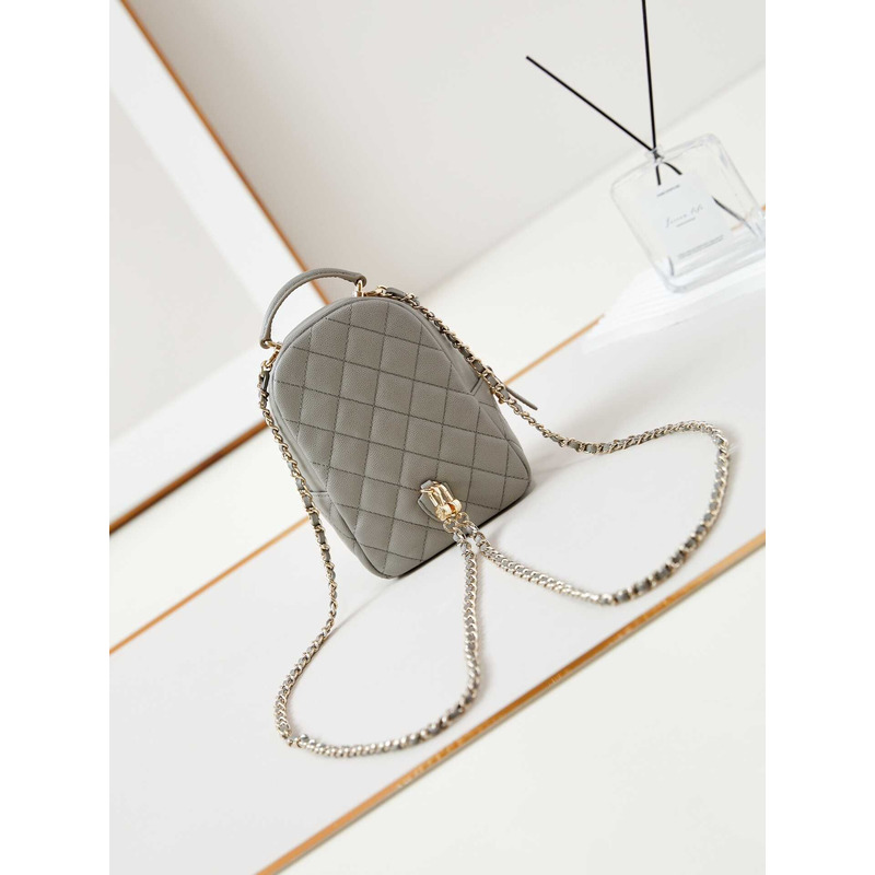 Ch*el caviar quilted cc mini classic backpack gray