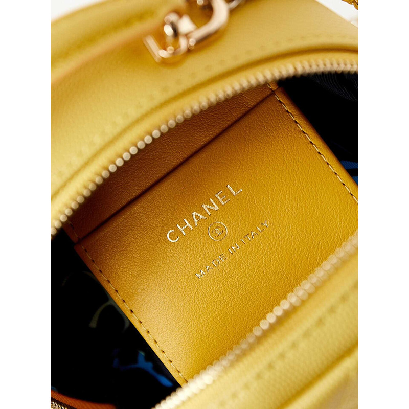 Ch*el caviar quilted cc mini classic backpack yellow