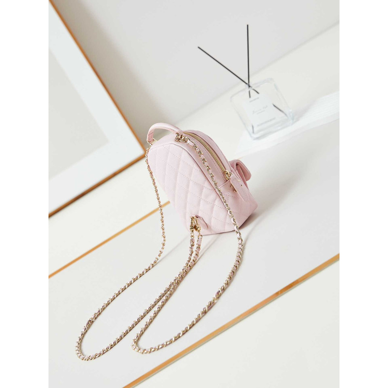 Ch*el caviar quilted cc mini classic backpack pink