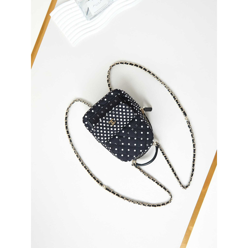 Ch*el logo polka dot backpack in black