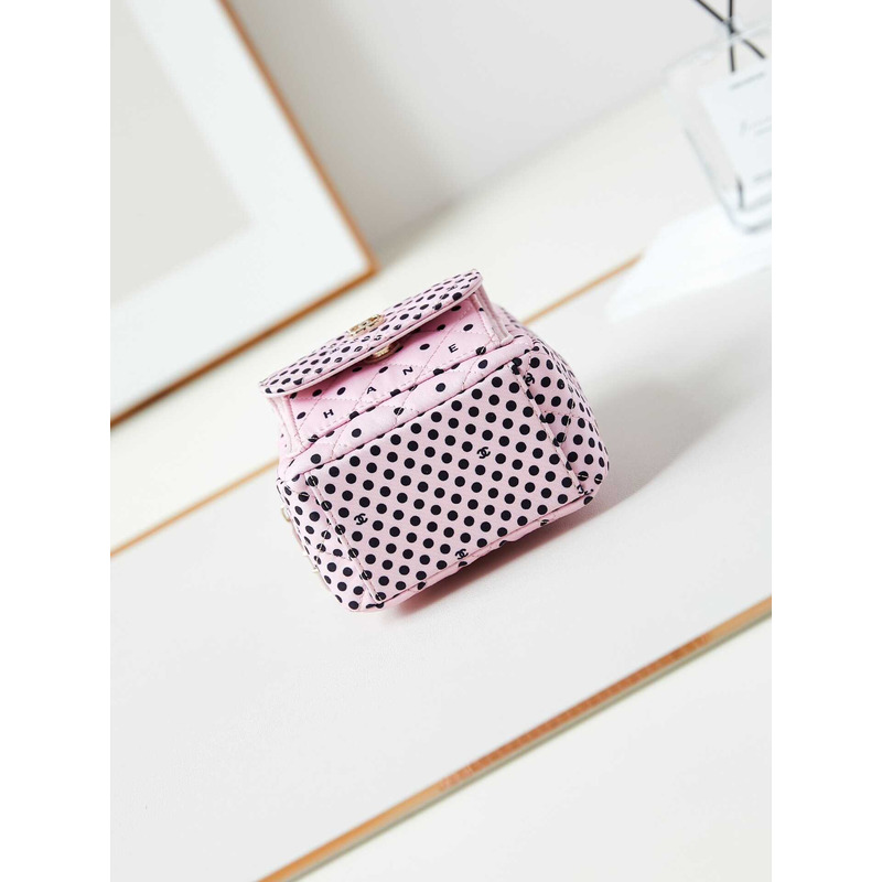 Ch*el logo polka dot backpack in pink