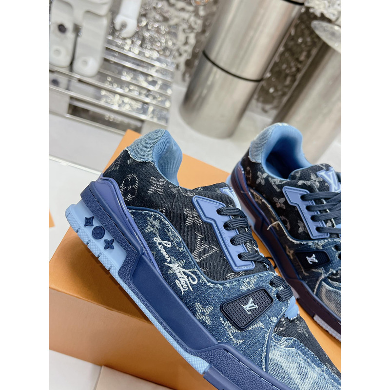 l**is V*t*n lv trainer sneaker denim blue