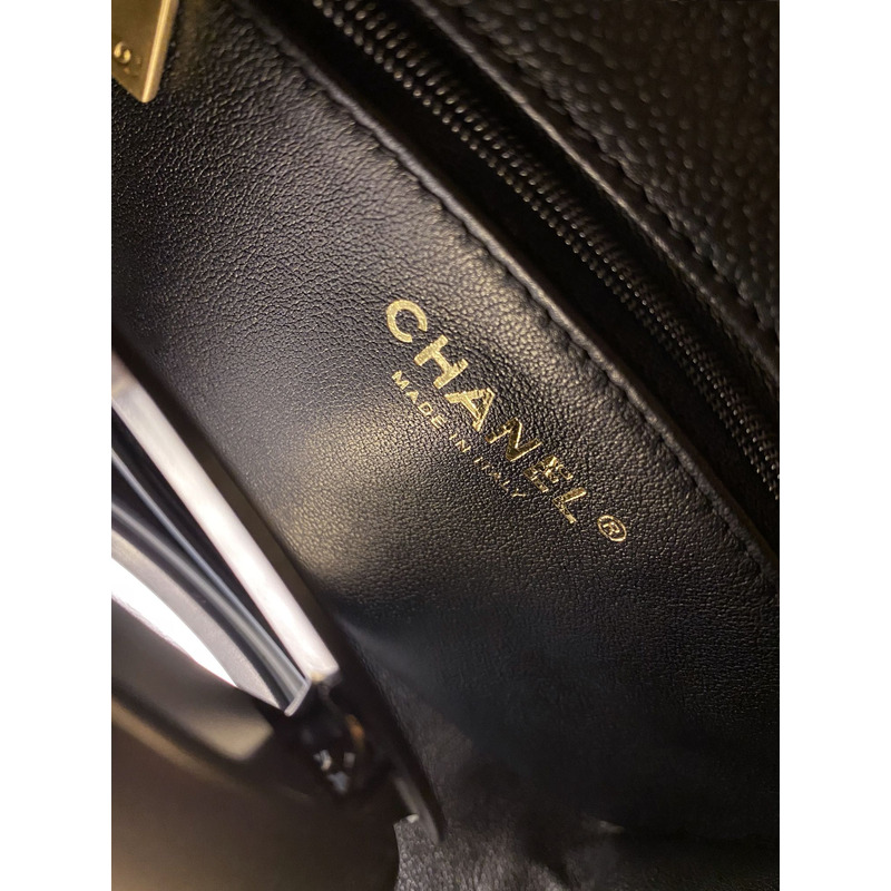 Ch*el flap bag cavair gold-toned hardware black