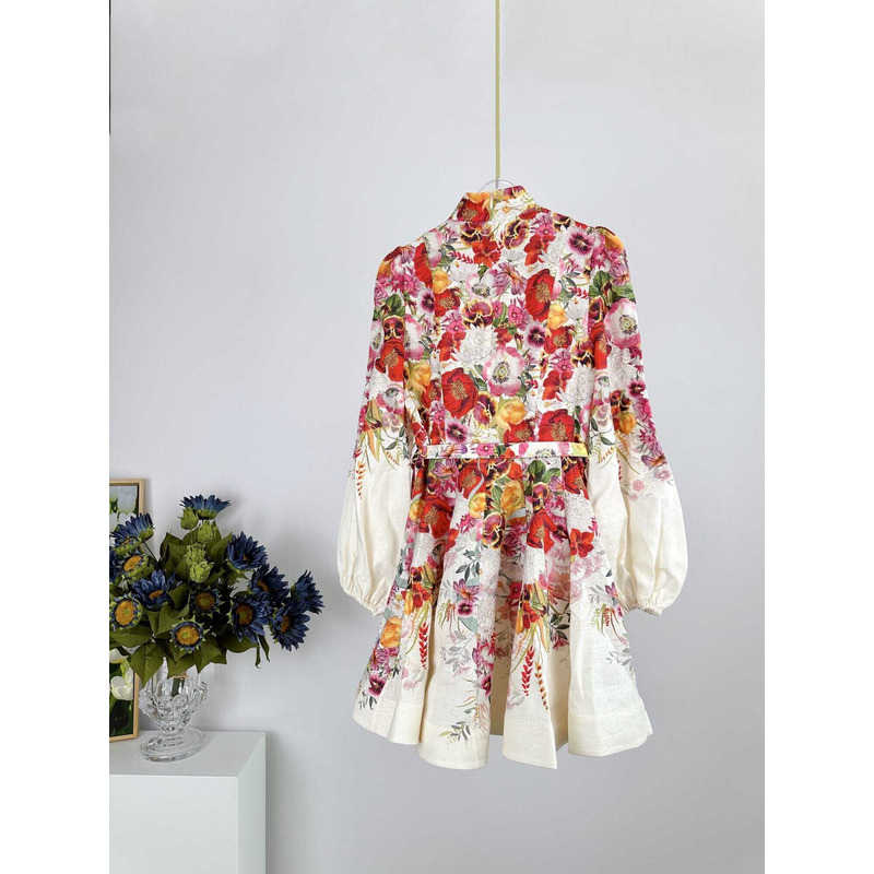 Zimmermann Short Dress With Flowers