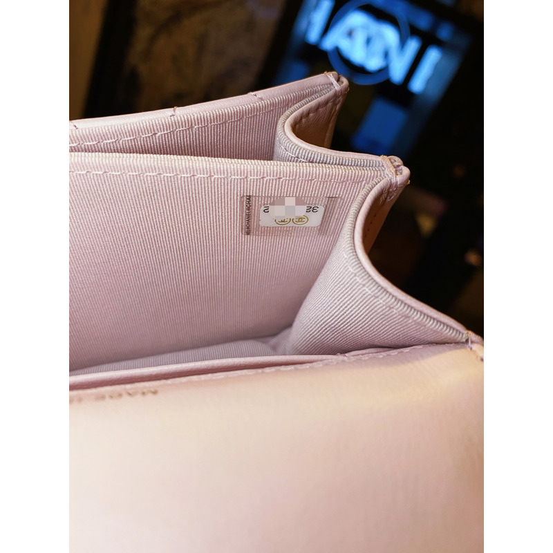 Ch*el coco top handle mini crossbody bag lambskin pink