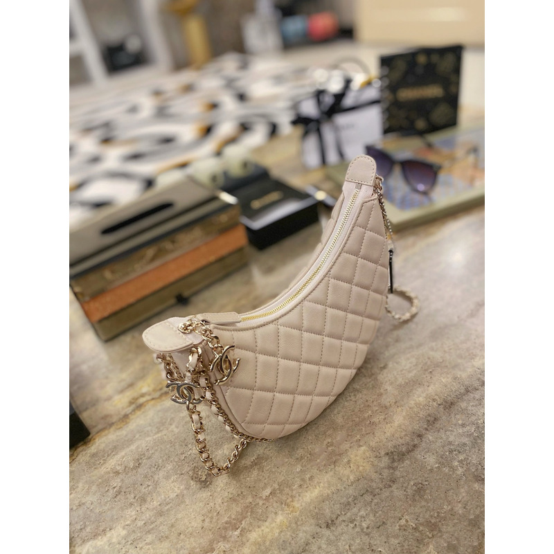 Ch*el hobo bag cream white