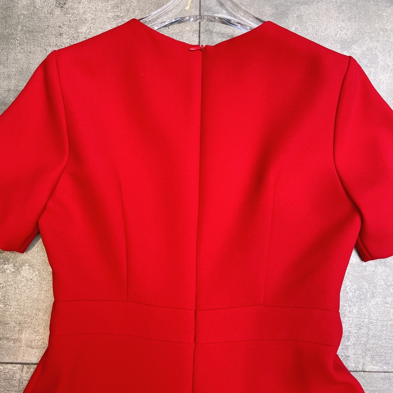 Valentino Crepe Couture Short Dress Red