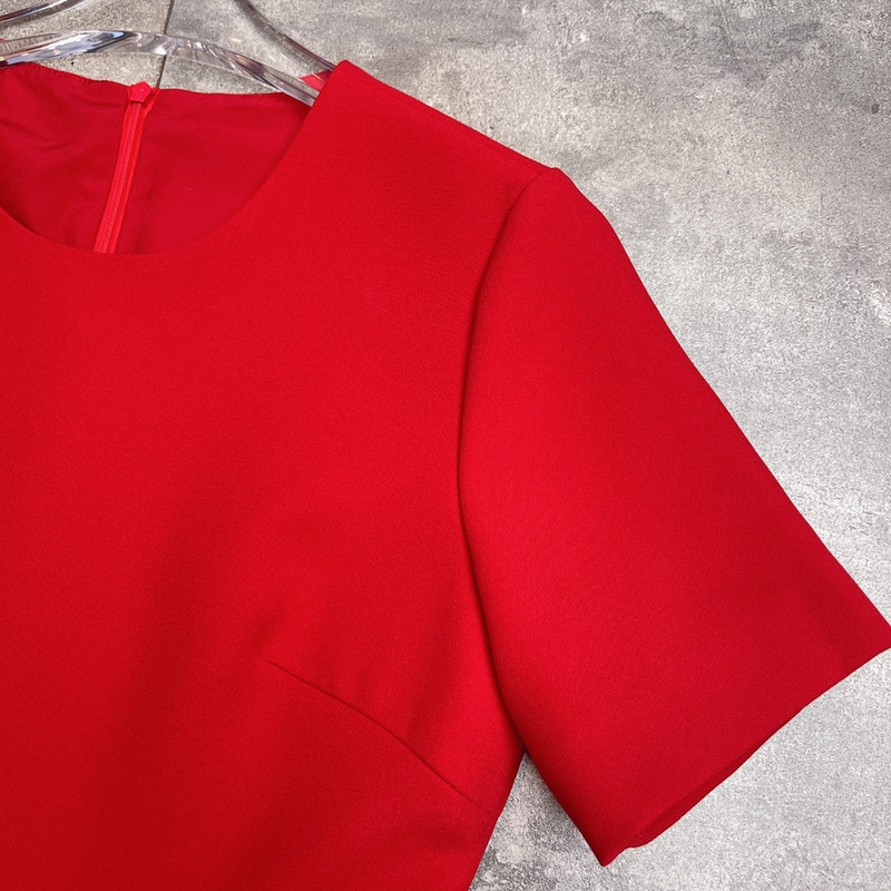 Valentino Crepe Couture Short Dress Red