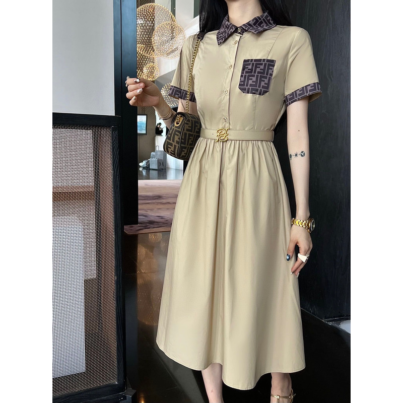 F**di ff jacquard dress beige