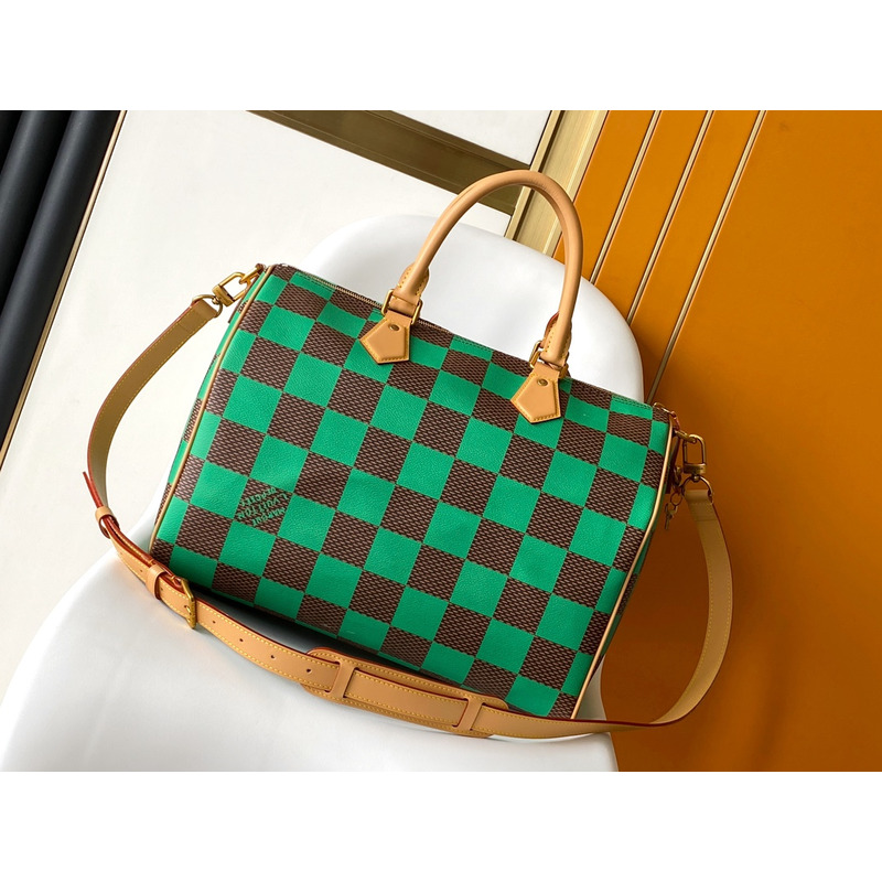 l**is V*t*n speedy 40 bandoulière damier pop green