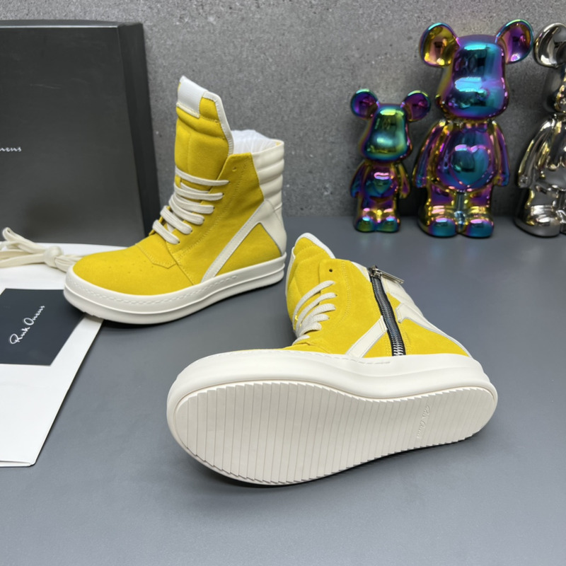Rick Owens Geobasket High Top Sneakers Yellow