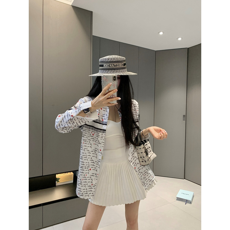 D*or long-sleeved shirt in white