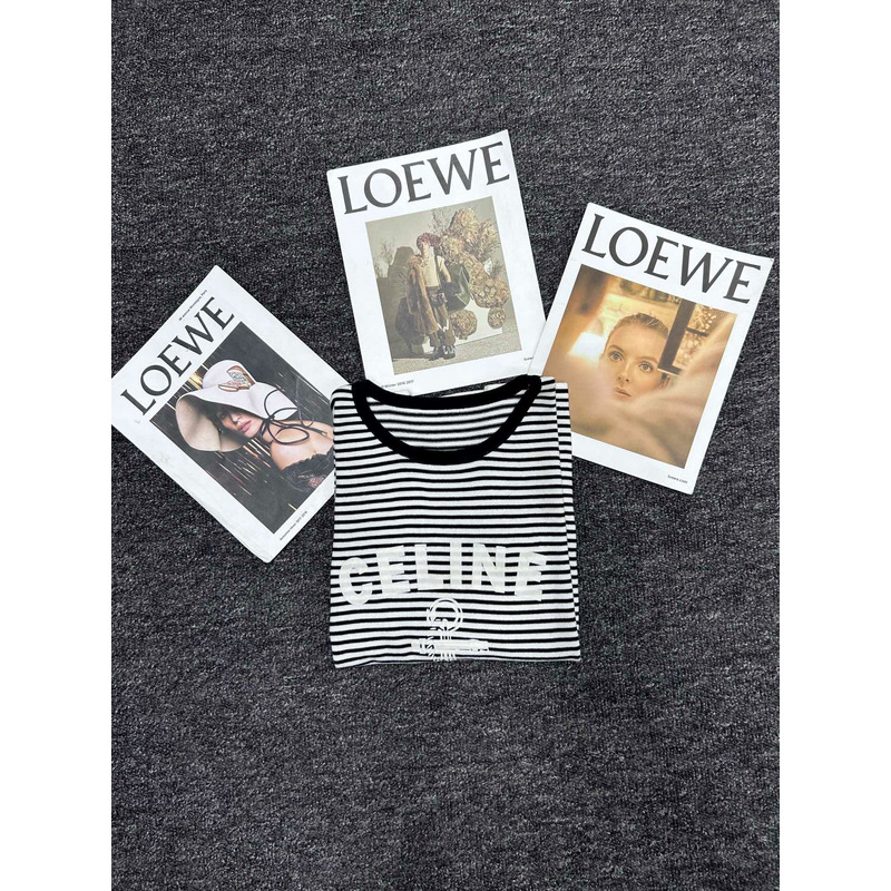 Ce**e logo anchor striped short sleeved t-shirt black