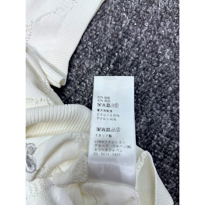 Loewe Hollow Knit With Embroidered Logo Iconic Button White