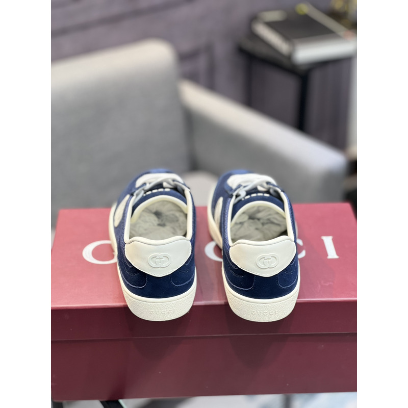 G*u*i panelled suede sneakers featuring mesh detailing